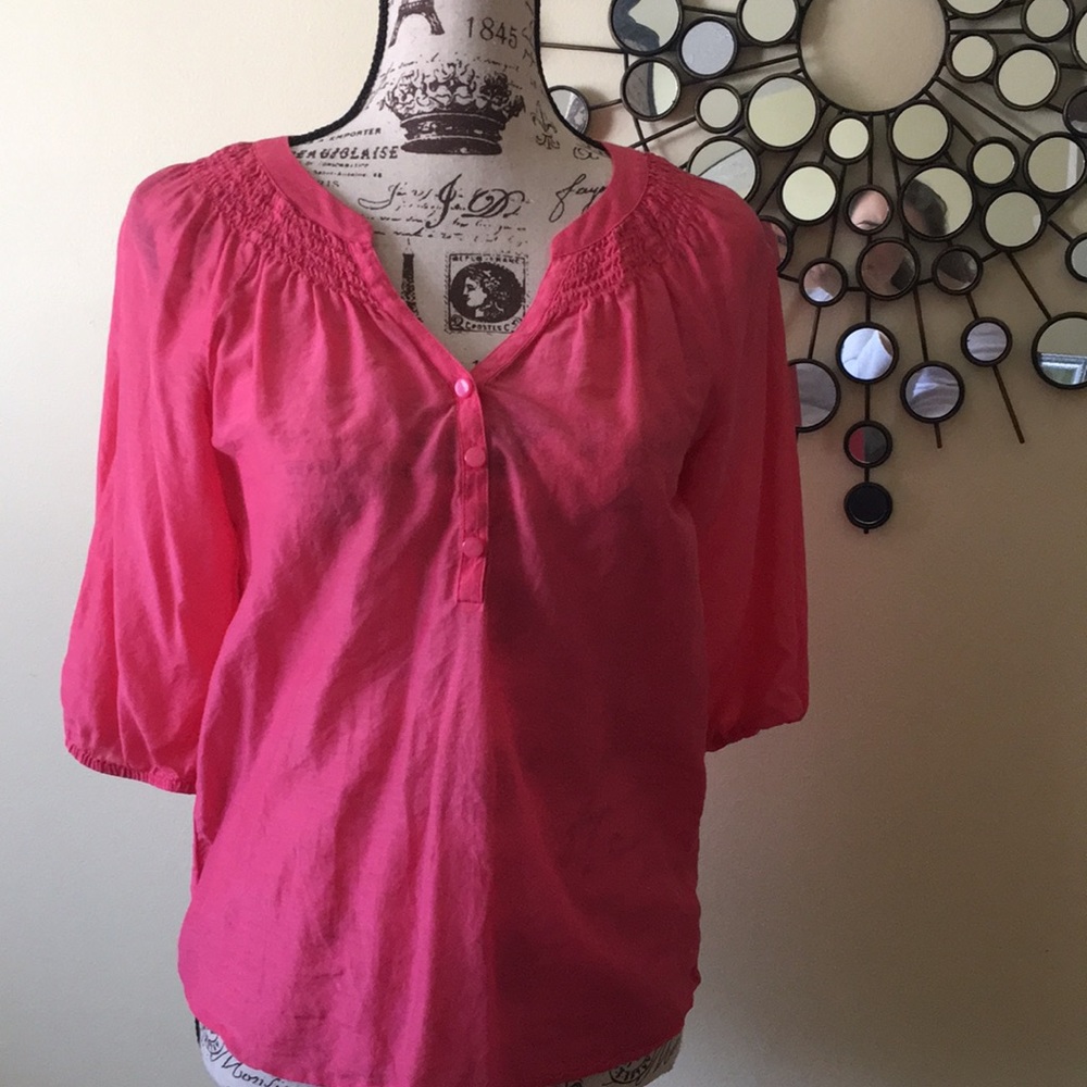 Ann Taylor pink soft light blouse top